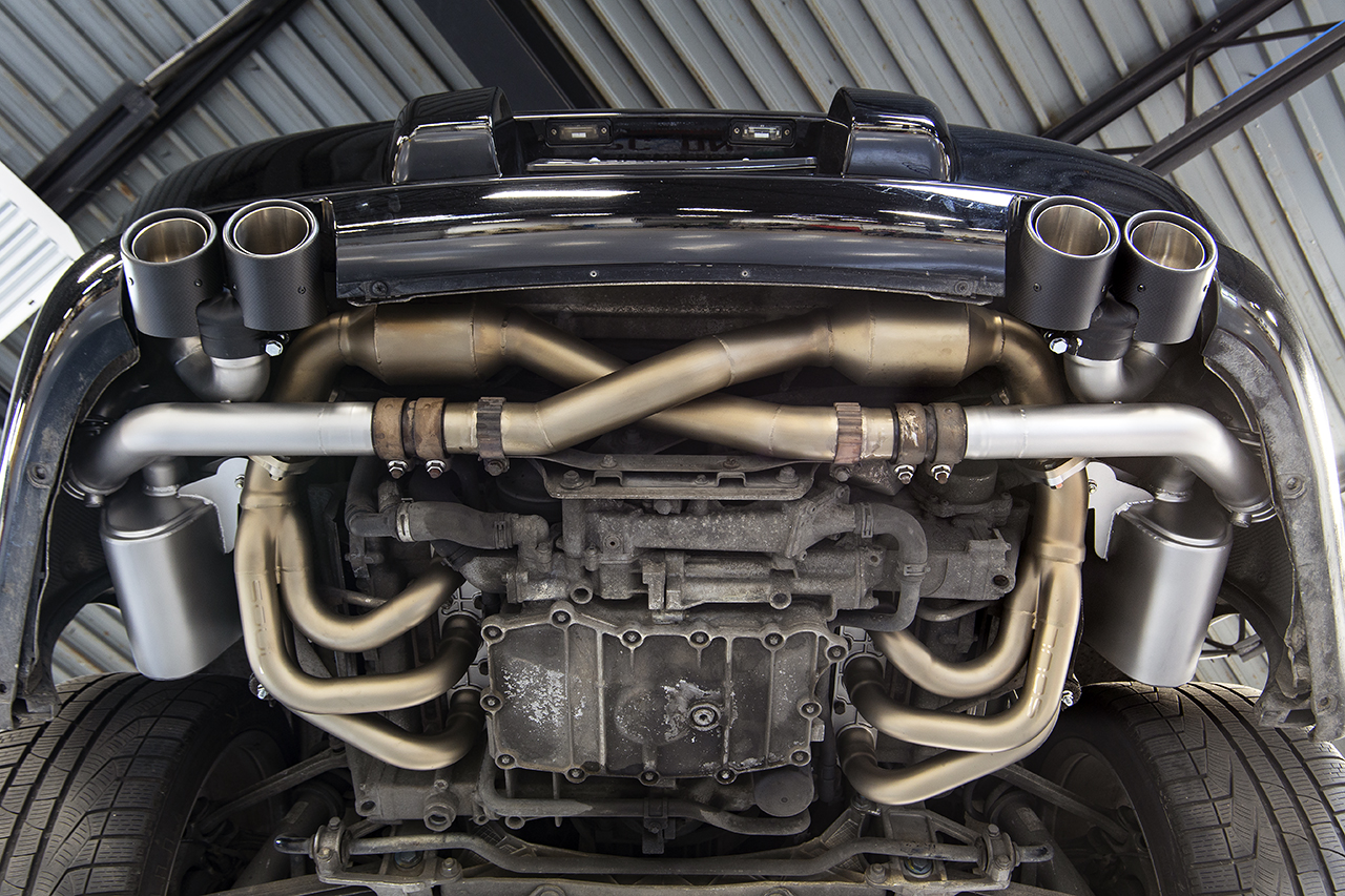 Porsche 997 Carrera Exhaust Installed Underneath View
