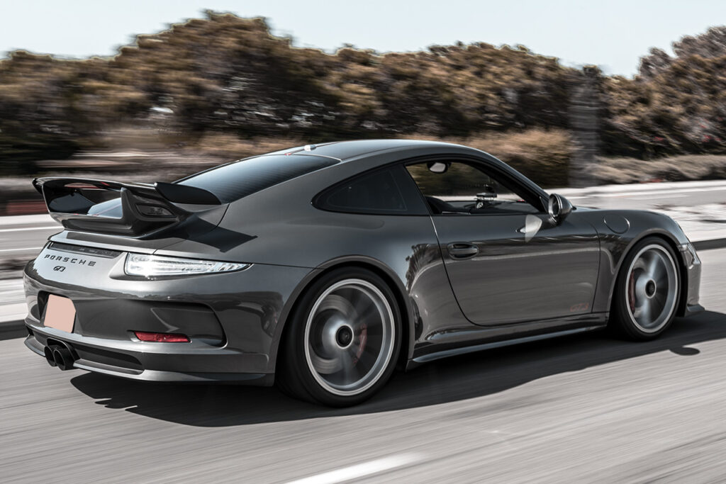 A Porche 991 GT3 with center muffler bypass - Soul Performance Parts
