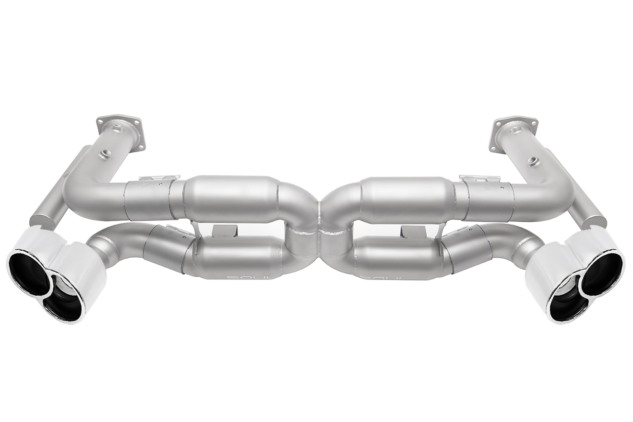 Porsche 996 Turbo Competition X-Pipe Exhaust System (includes Cat Bypass Pipes) - X-50 Style Bolt-On Tips