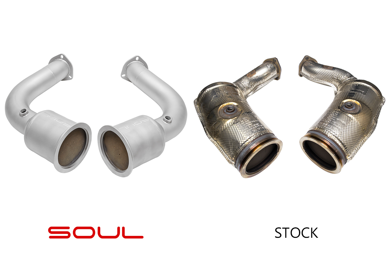 Audi RS Q8 SOUL Sport Catalytic Converter Downpipes - Image 2