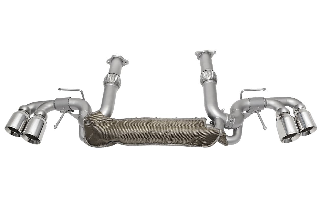 Chevrolet C8 Corvette Valved Exhaust System - 4" Dual Wall Slash Cut Tips