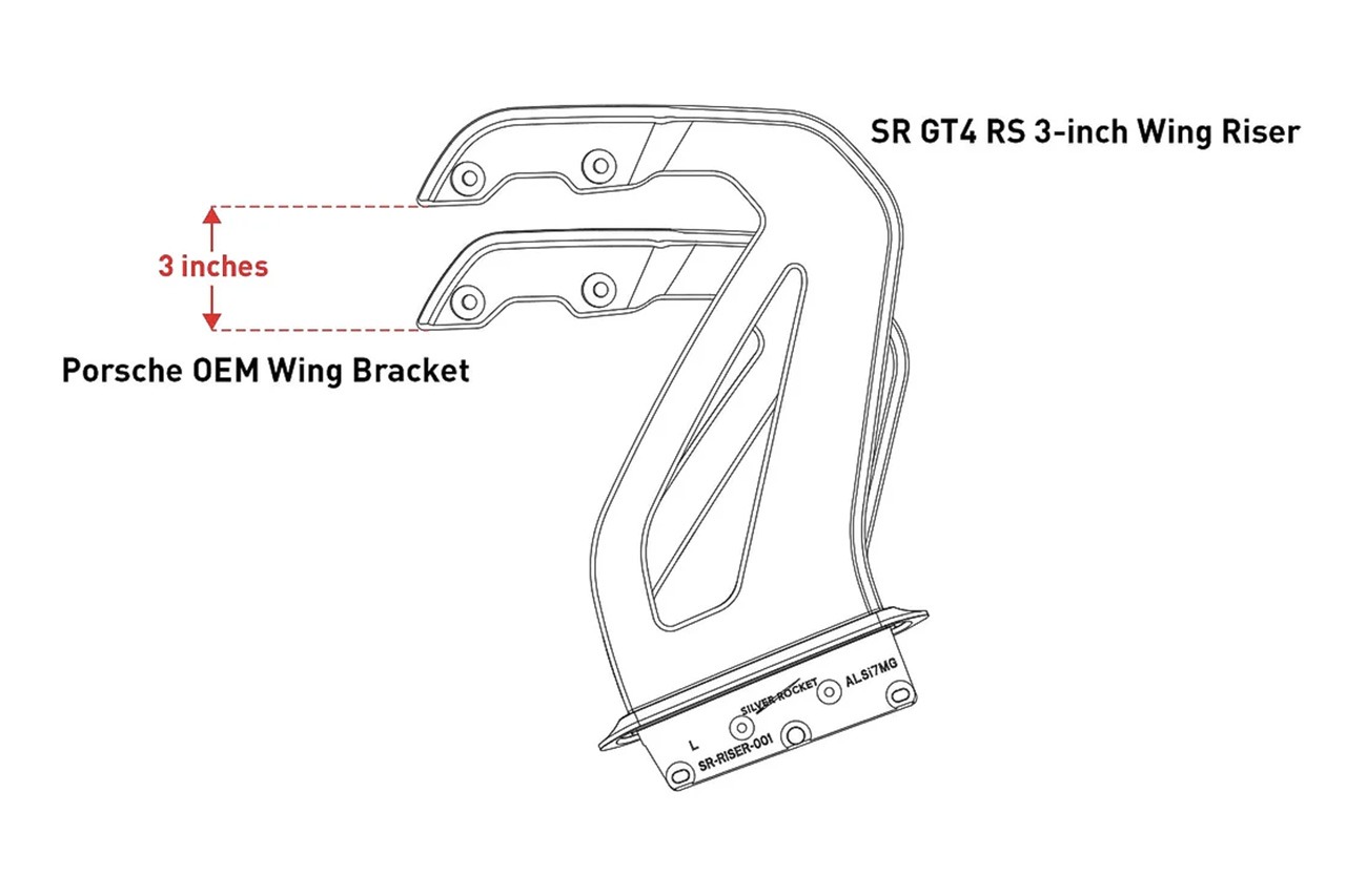 Porsche 718 GT4 RS Alekshop Wing Risers - Image 4