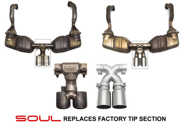 Porsche 987.2 / 981 Boxster / Cayman SOUL Bolt-On X-Pipe With Tips - Image 2