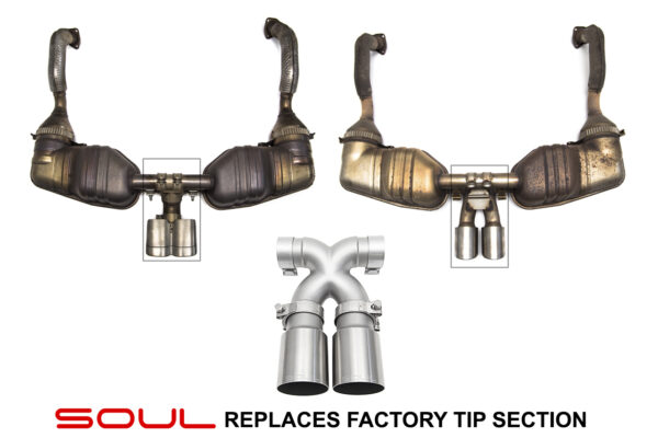 Porsche 718 Boxster / Cayman SOUL Bolt-On X-Pipe With Tips - Image 2